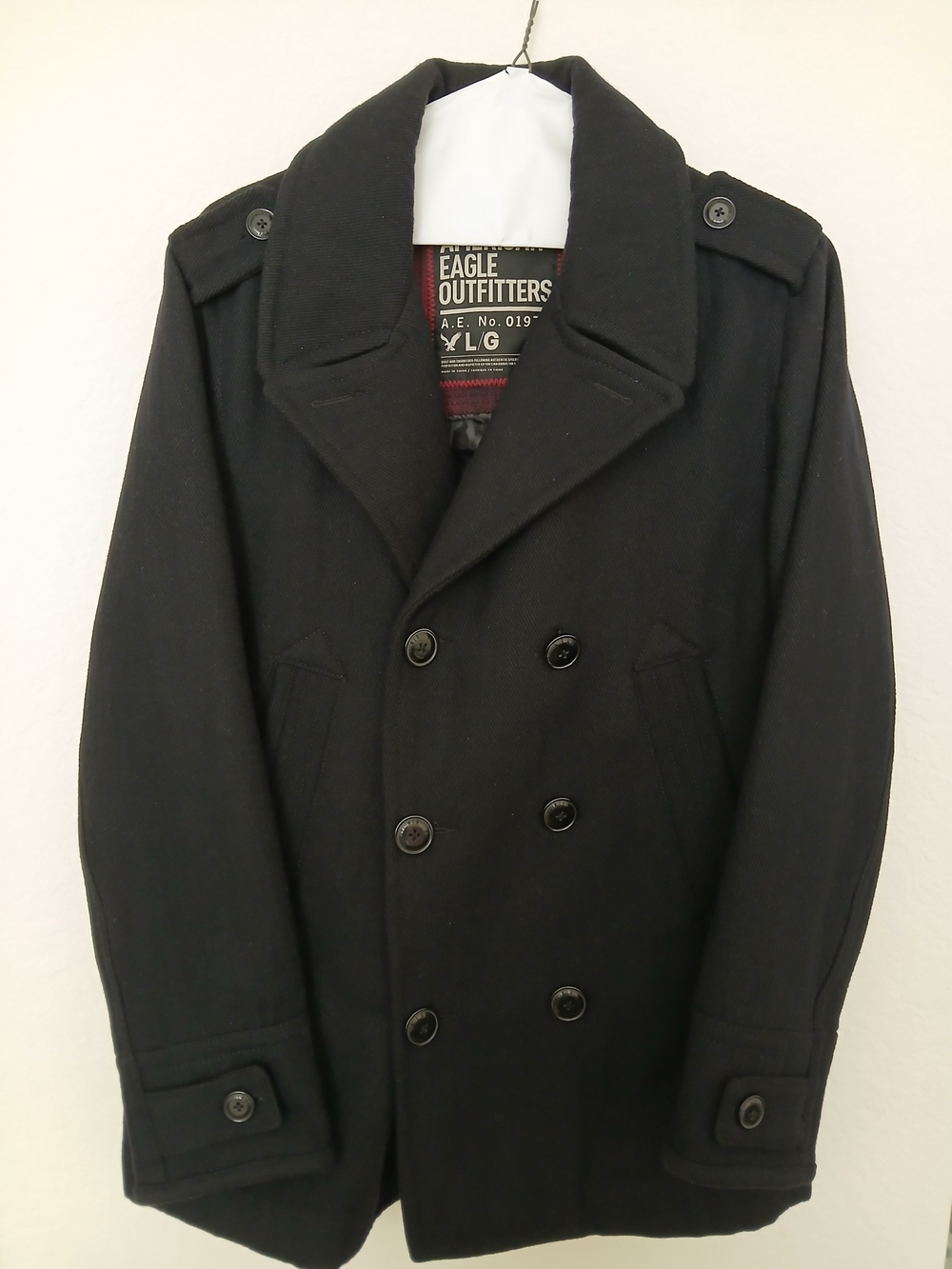 Men's American Eagle Double-Breasted Peacoat